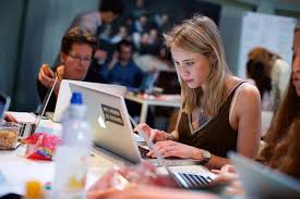 Woman on computer 