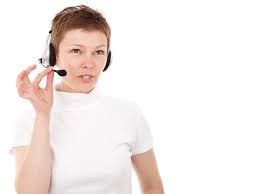 Woman with headset 